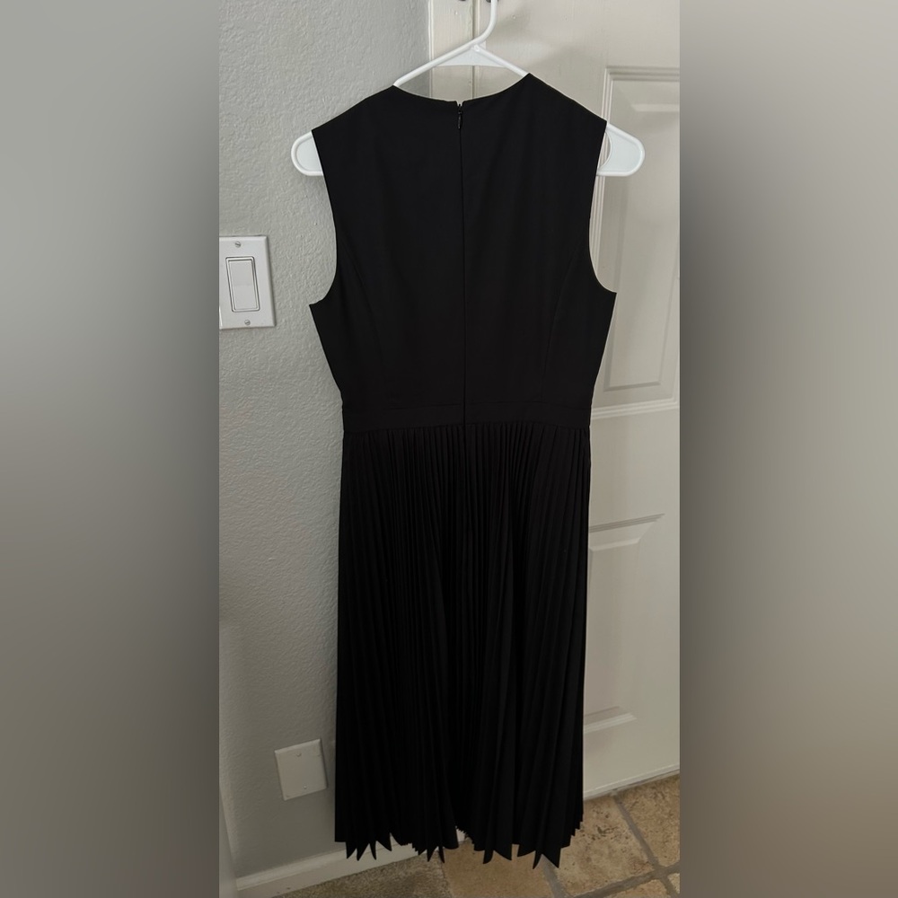 Theory Poplin Pleated Midi Dress Poplin Cotton Blend - Picture 6 of 9